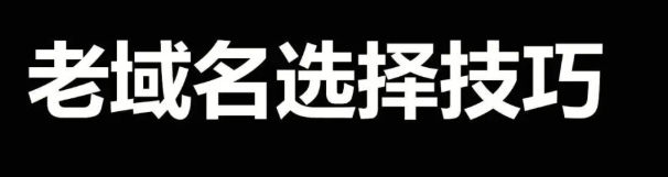 如何选择老域名？老域名挑选技巧